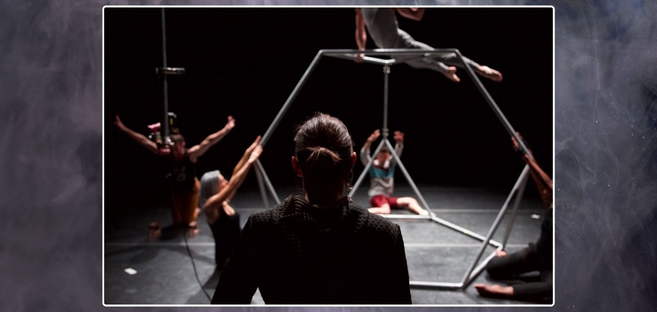 Creative process. Capacitor rehearses for Into the Neural Forest dance film.