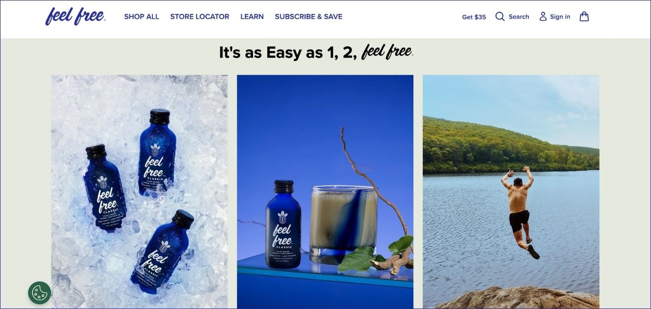 Kratom addiction. Screenshot from https://botanictonics.com, the makers of Feel Free.