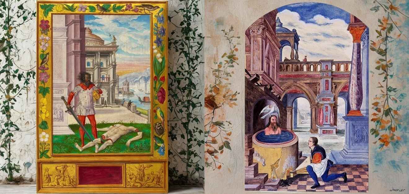 Integration insights. Alchemical depiction of nigredo: the stage of breakdown and dissolution, of letting go. (Right) Alchemical depiction of albedo: spiritual purification and transformation through immersion.