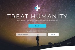 TREAT California. A screenshot of TREAT Humanity's website homepage.