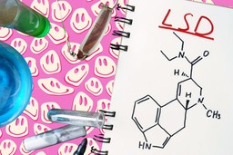 LSD chemical structure and LSD blotter paper