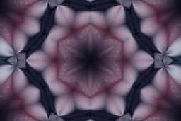 A black dark background with a psychedelic kaleidoscopic pattern over it in variations of dusty and deep feminine mauve and maroon.