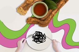 image of ayahuasca root and tea