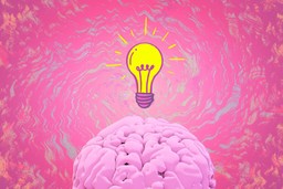 Psychedelic Insights. Brain with light bulb