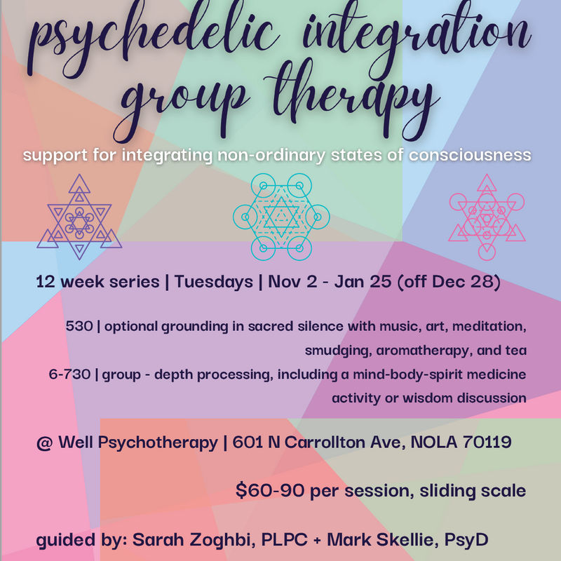 Psychedelic Integration Therapy Group - Support for Integrating Non-Ordinary States of Consciousness is a community on Psychedelic.Support